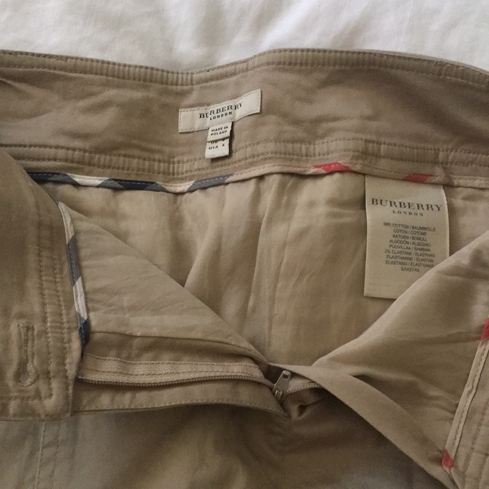 Burberry London khaki safari skirt Cargo Authentic Button Side - Picture 4 of 8